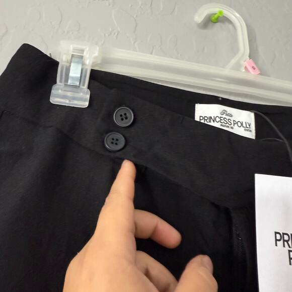 Princess Polly Kinkirk Flared Pants, Black, 6 Petite - Picture 5 of 6